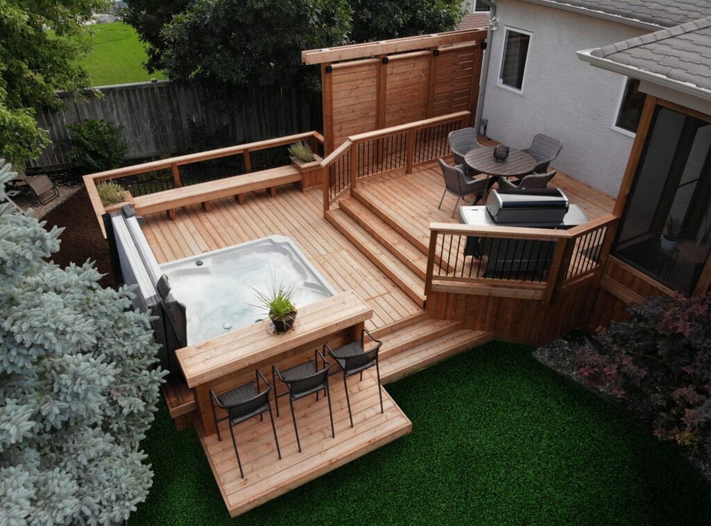 Backyard Deck Designs With Hot Tub