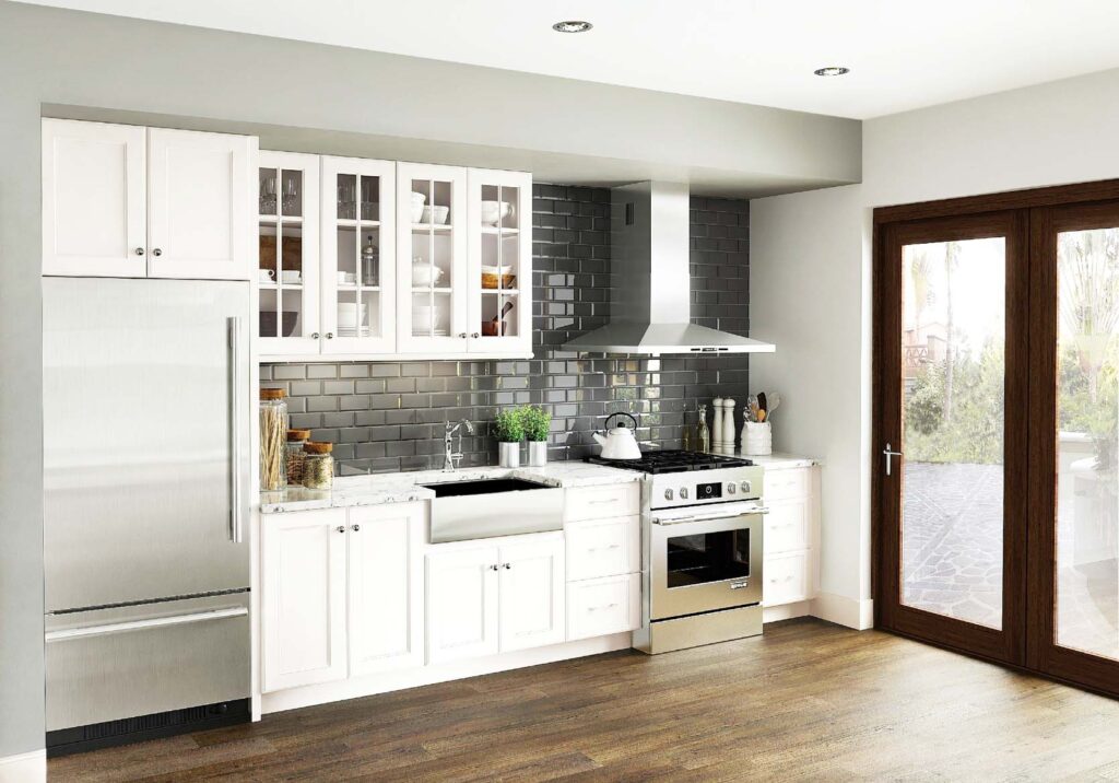 Small Kitchen Design With Patio Door